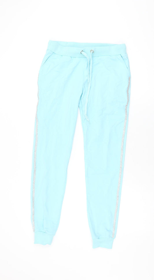 Emma & Ashley Womens Blue Cotton Jogger Trousers Size L L29.5 in Regular Drawstring