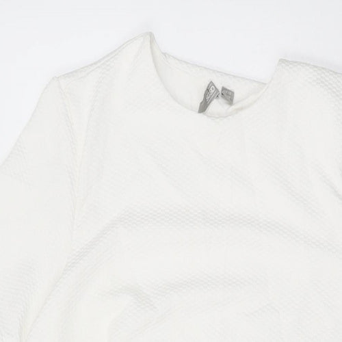 ASOS Womens White Polyester A-Line Size 10 Round Neck Pullover