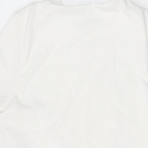 ASOS Womens White Polyester A-Line Size 10 Round Neck Pullover