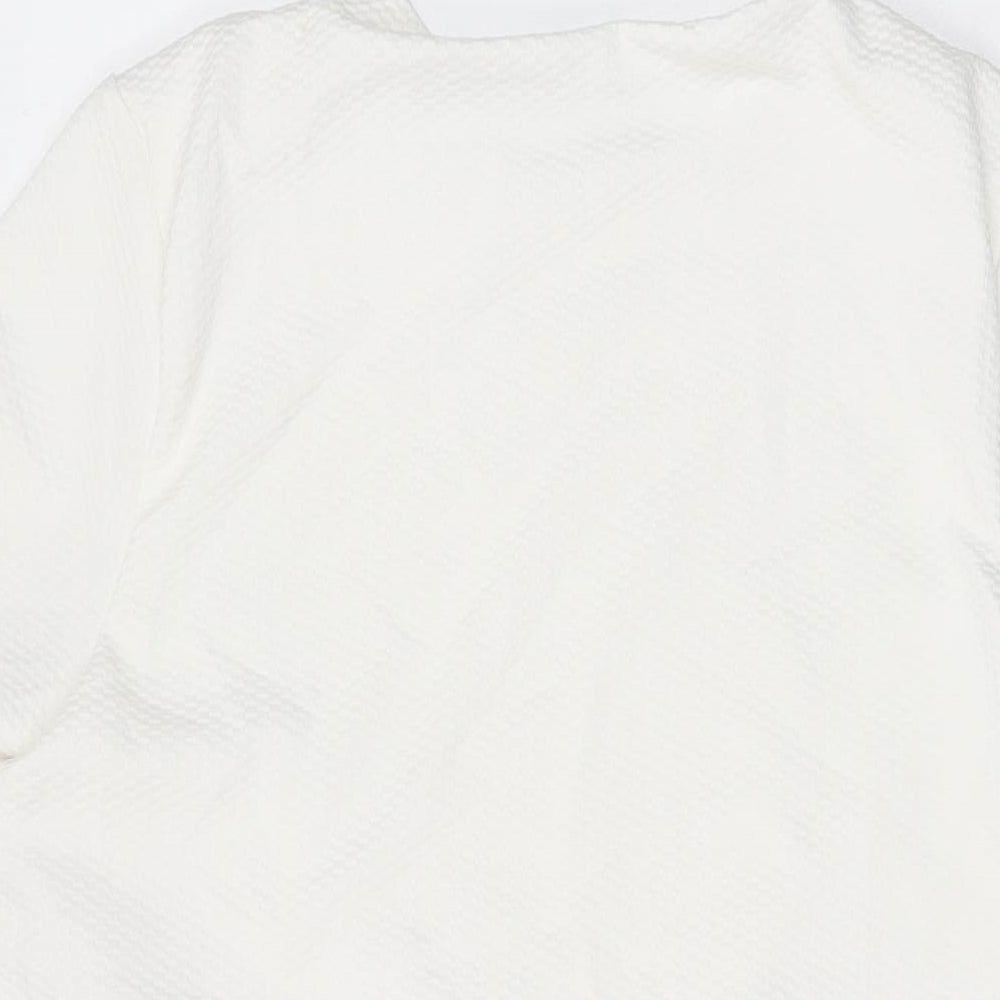 ASOS Womens White Polyester A-Line Size 10 Round Neck Pullover