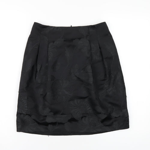 Karen Millen Womens Black Polyester A-Line Skirt Size 8 Zip