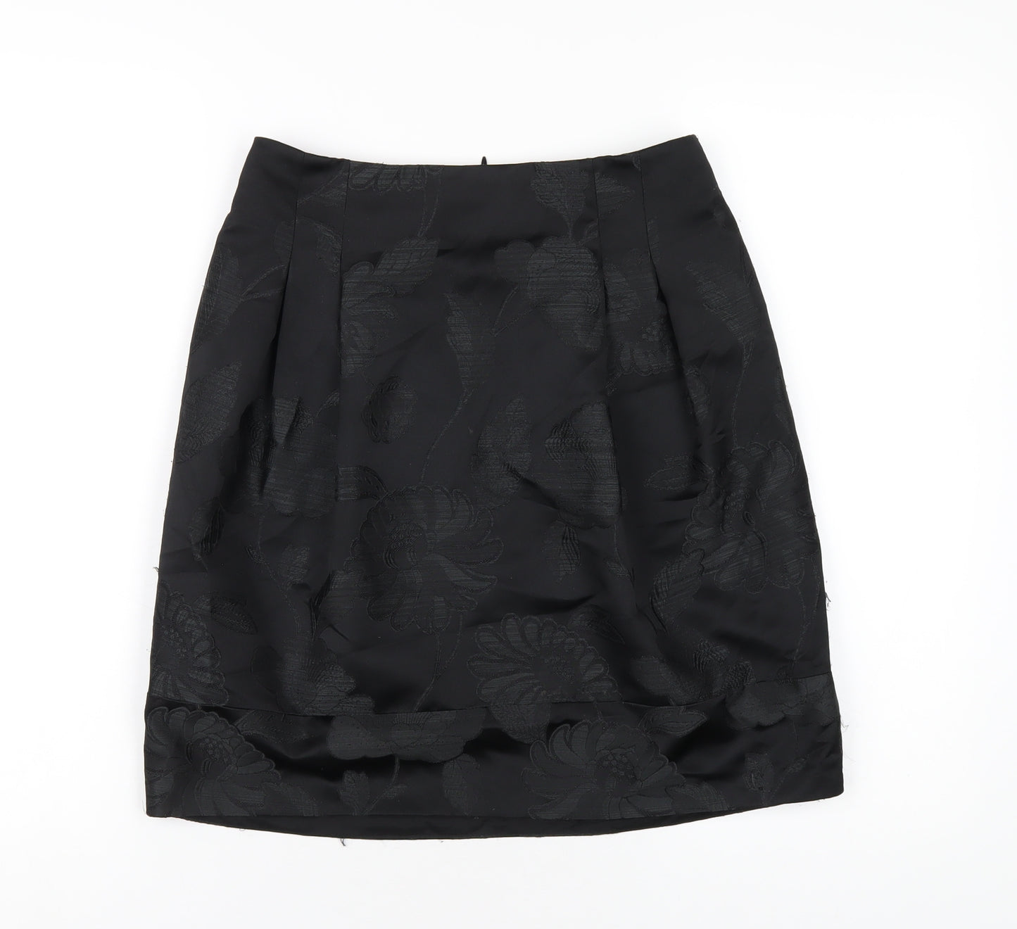 Karen Millen Womens Black Polyester A-Line Skirt Size 8 Zip