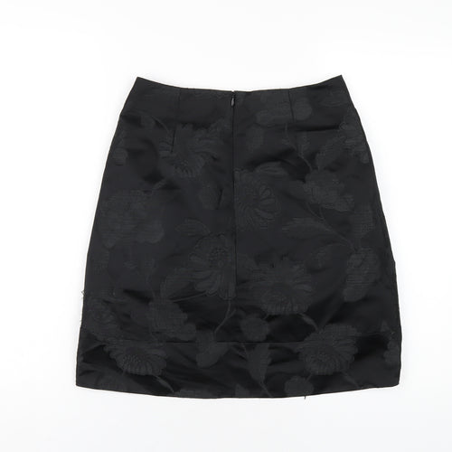 Karen Millen Womens Black Polyester A-Line Skirt Size 8 Zip