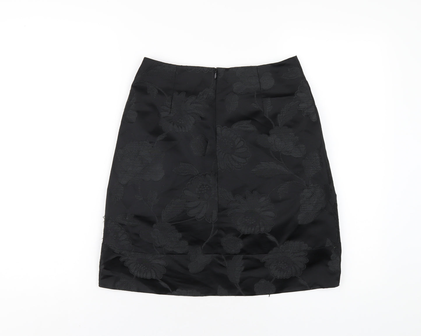 Karen Millen Womens Black Polyester A-Line Skirt Size 8 Zip