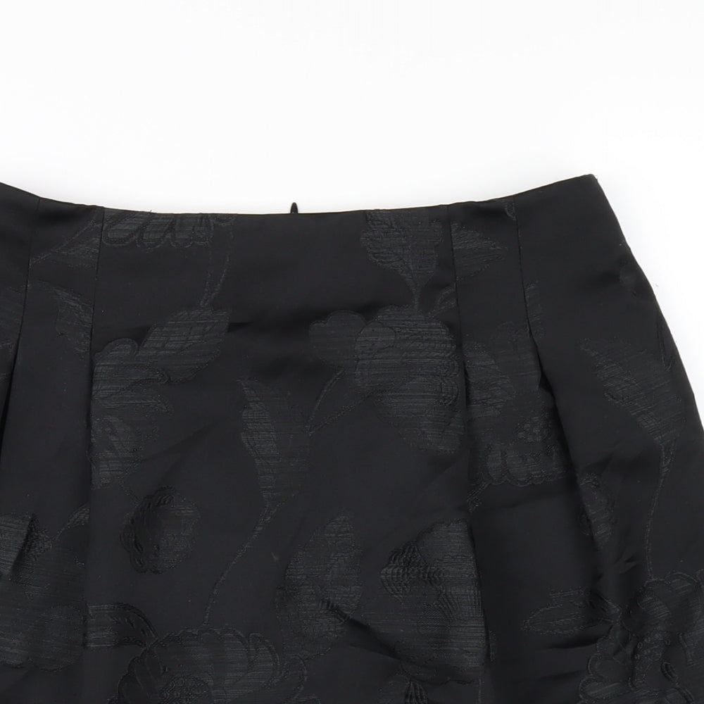 Karen Millen Womens Black Polyester A-Line Skirt Size 8 Zip