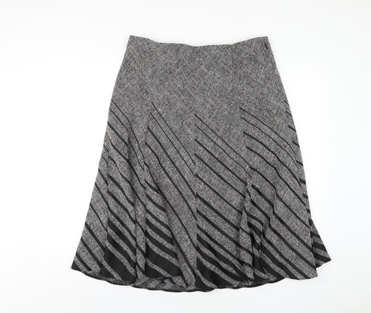 Marks and Spencer Womens Grey Polyester A-Line Skirt Size 14