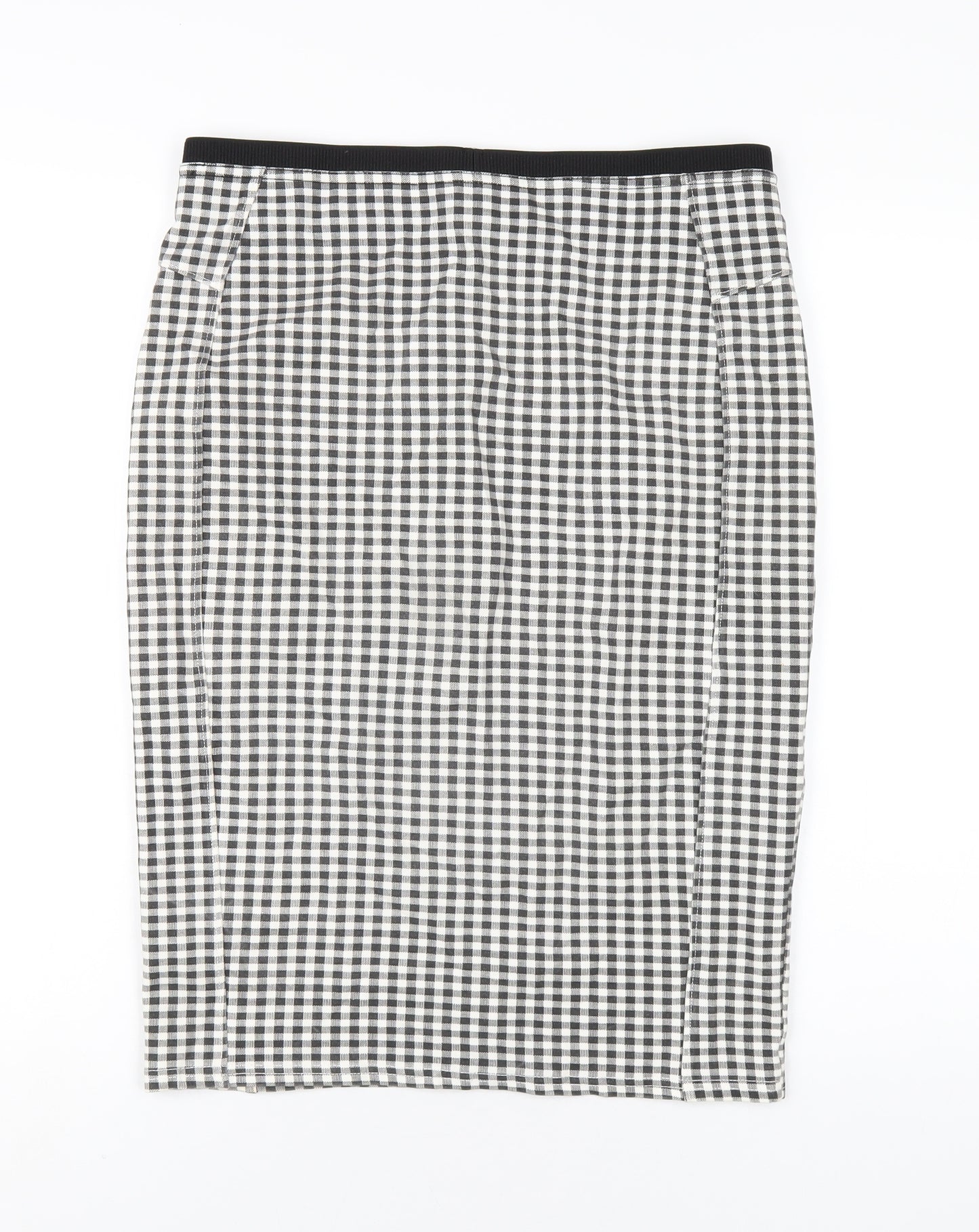 River Island Womens Black Check Viscose Straight & Pencil Skirt Size 14