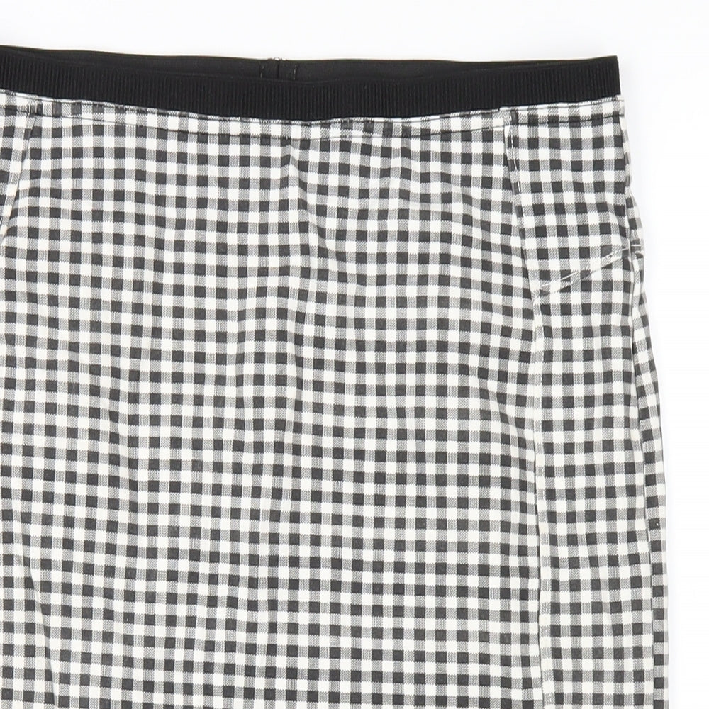 River Island Womens Black Check Viscose Straight & Pencil Skirt Size 14