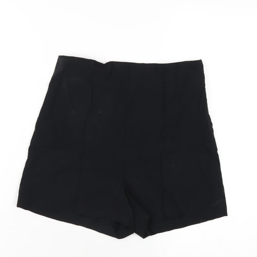 ASOS Womens Black Viscose Hot Pants Shorts Size 6 Regular Zip