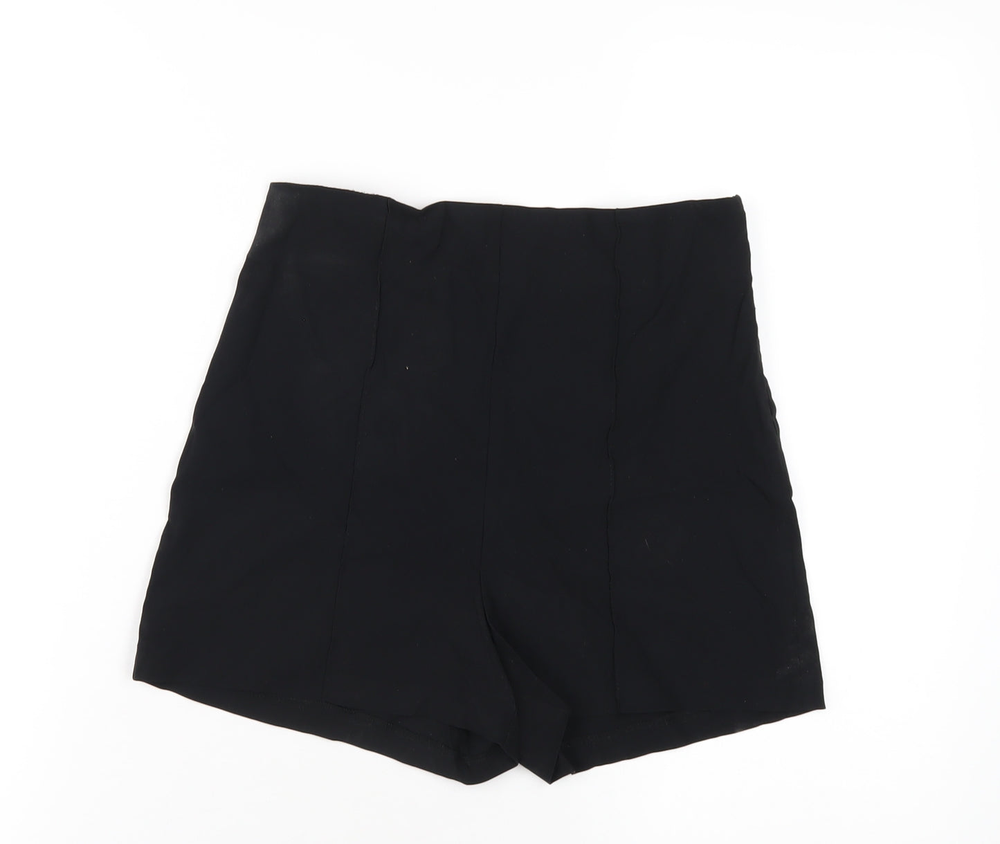 ASOS Womens Black Viscose Hot Pants Shorts Size 6 Regular Zip