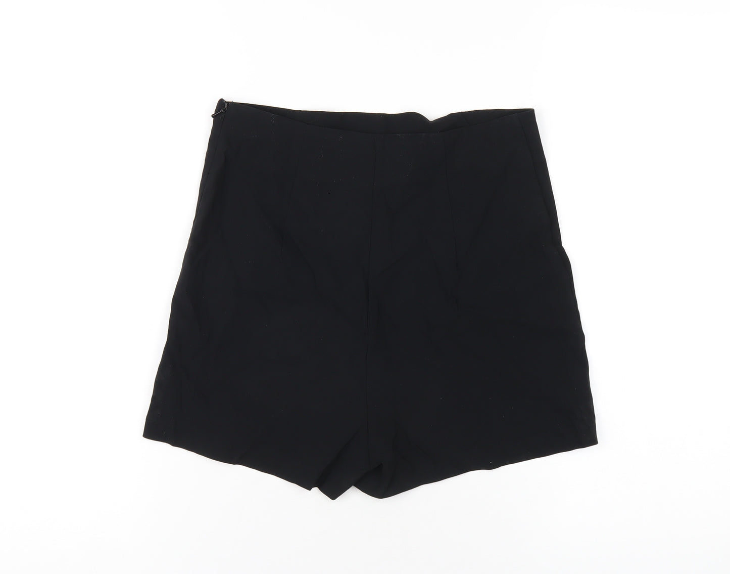 ASOS Womens Black Viscose Hot Pants Shorts Size 6 Regular Zip