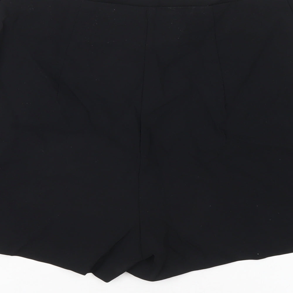 ASOS Womens Black Viscose Hot Pants Shorts Size 6 Regular Zip