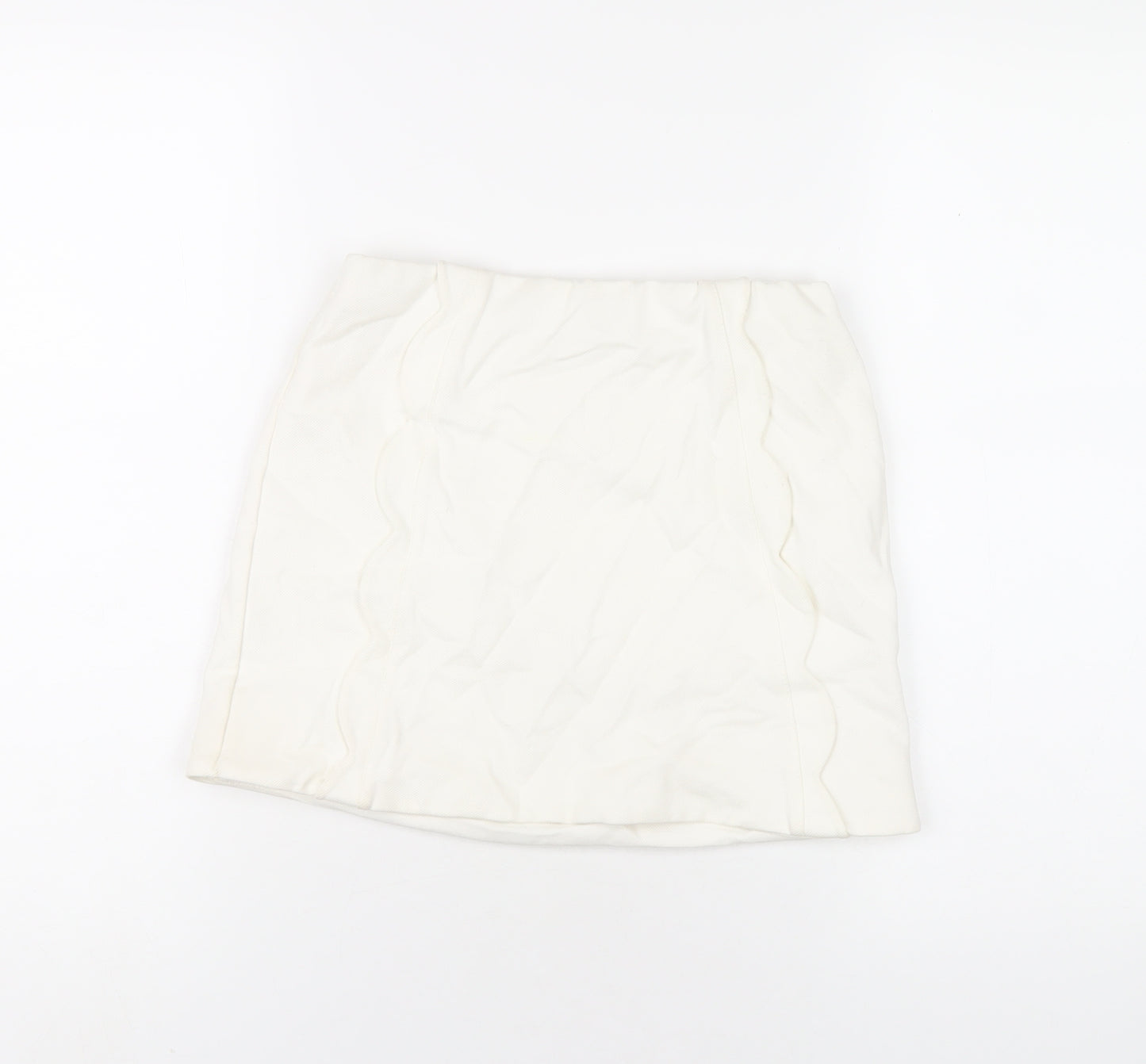 Topshop Womens White Viscose Mini Skirt Size 8