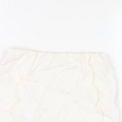 Topshop Womens White Viscose Mini Skirt Size 8