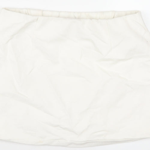 Topshop Womens White Viscose Mini Skirt Size 8