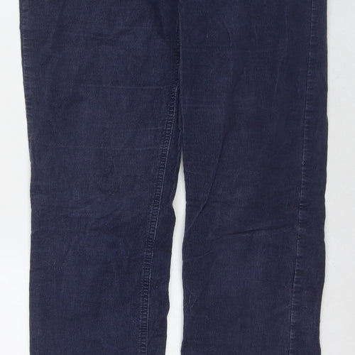 Marks and Spencer Womens Blue Cotton Straight Jeans Size 12 L30 in Regular Zip - Corduroy