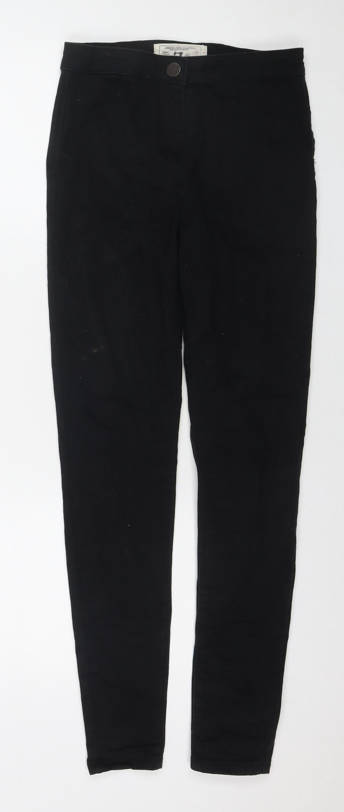 Matalan Womens Black Cotton Skinny Jeans Size 10 L29 in Regular Zip