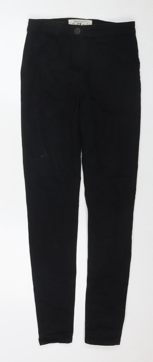 Matalan Womens Black Cotton Skinny Jeans Size 10 L29 in Regular Zip