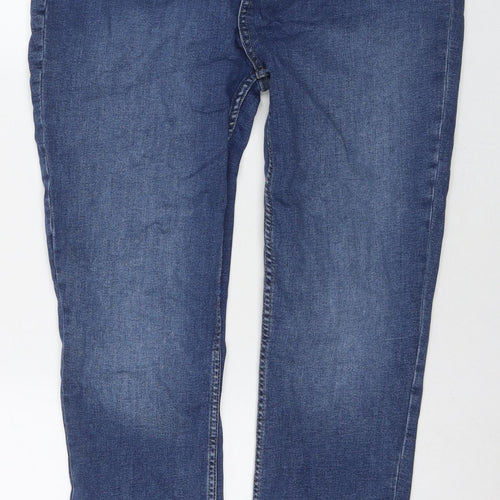 George Womens Blue Cotton Straight Jeans Size 12 L28 in Regular Zip