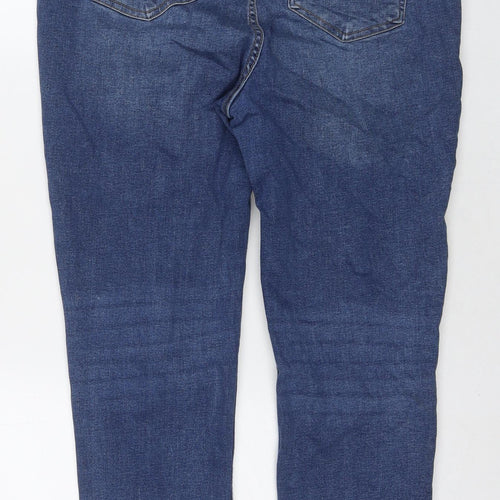 George Womens Blue Cotton Straight Jeans Size 12 L28 in Regular Zip