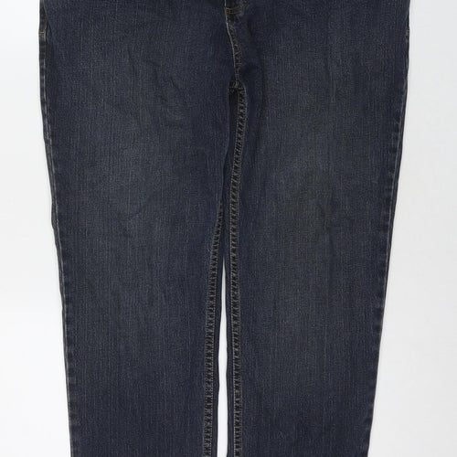 TU Mens Blue Cotton Straight Jeans Size 40 in L30 in Regular Zip