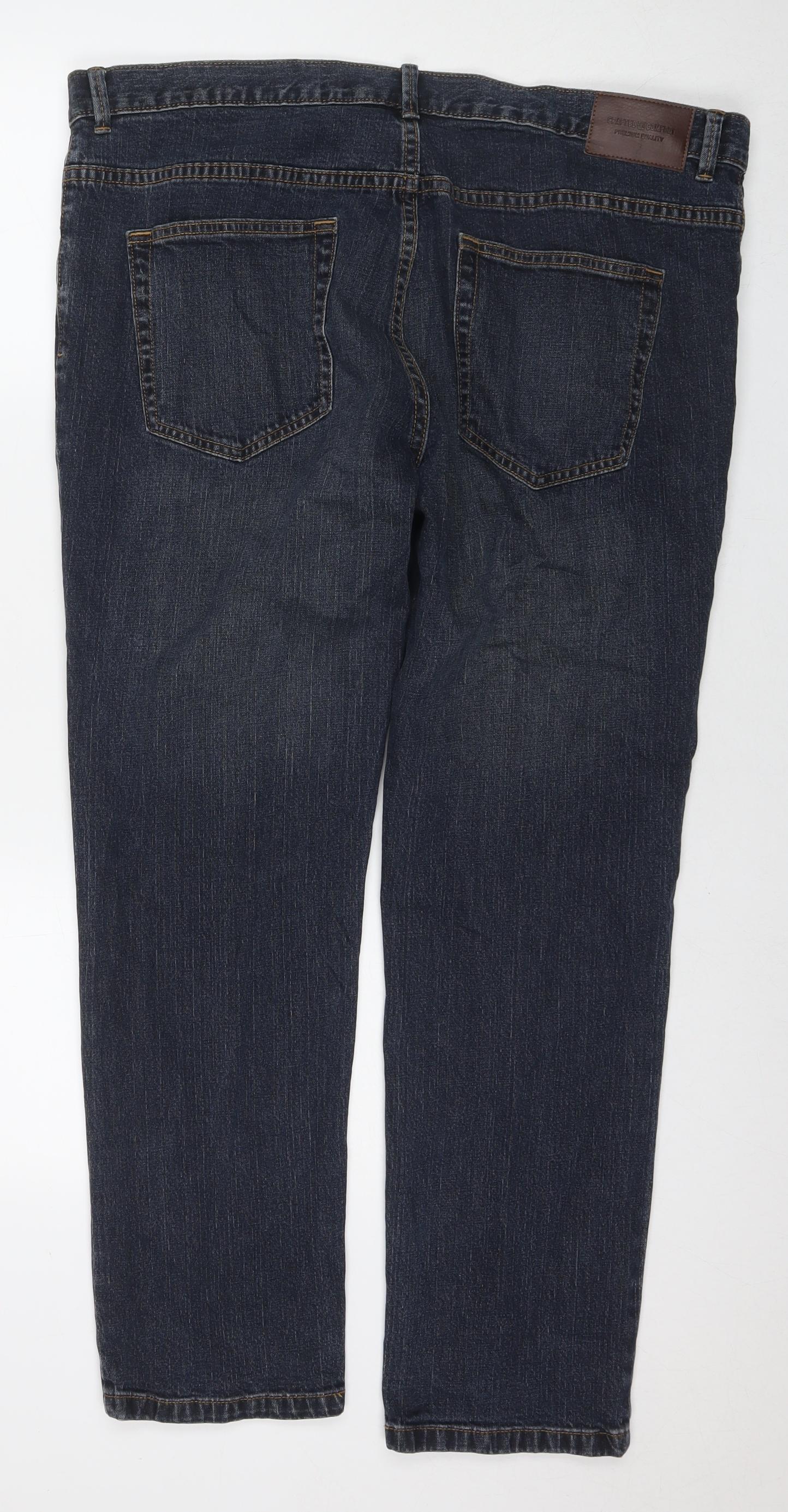 TU Mens Blue Cotton Straight Jeans Size 40 in L30 in Regular Zip