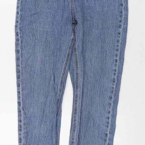 H&M Womens Blue Cotton Skinny Jeans Size 10 L26 in Regular Zip