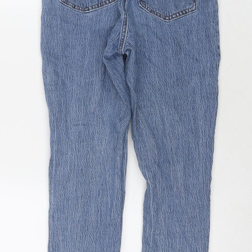 H&M Womens Blue Cotton Skinny Jeans Size 10 L26 in Regular Zip