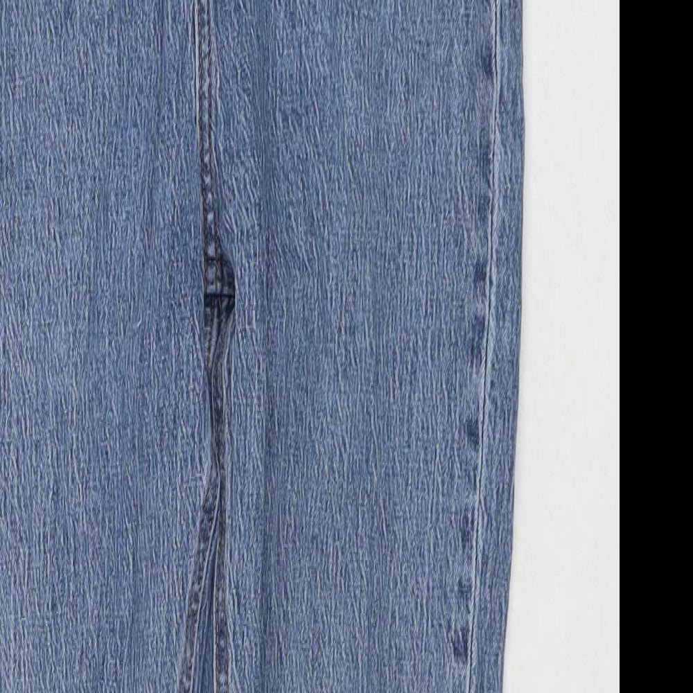 H&M Womens Blue Cotton Skinny Jeans Size 10 L26 in Regular Zip