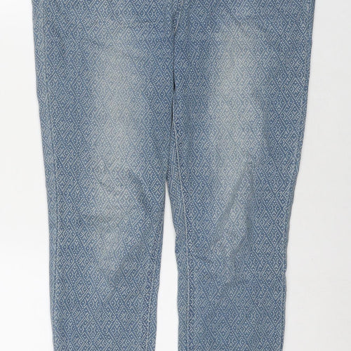 George Womens Blue Polka Dot Cotton Skinny Jeans Size 12 L26 in Regular Zip