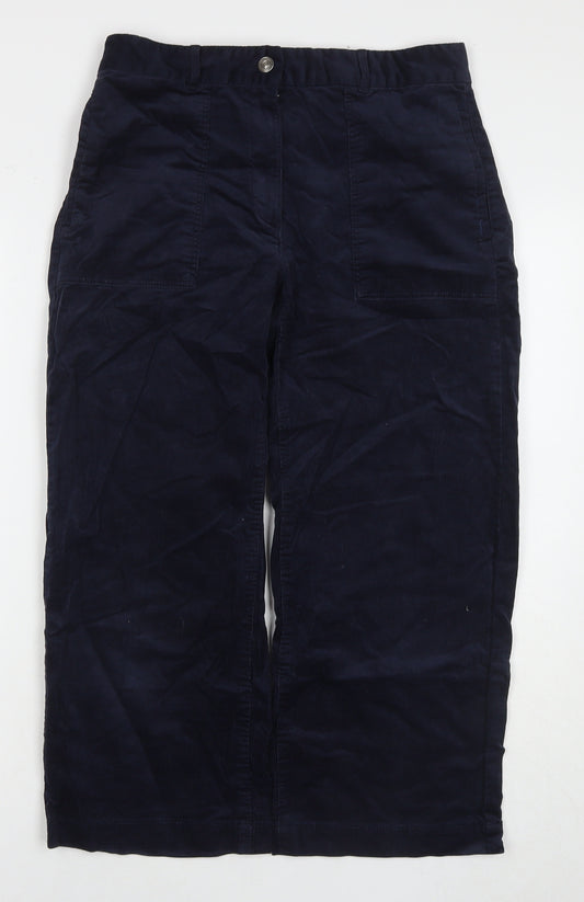 Per Una Womens Blue Cotton Cropped Jeans Size 12 L23 in Regular Zip