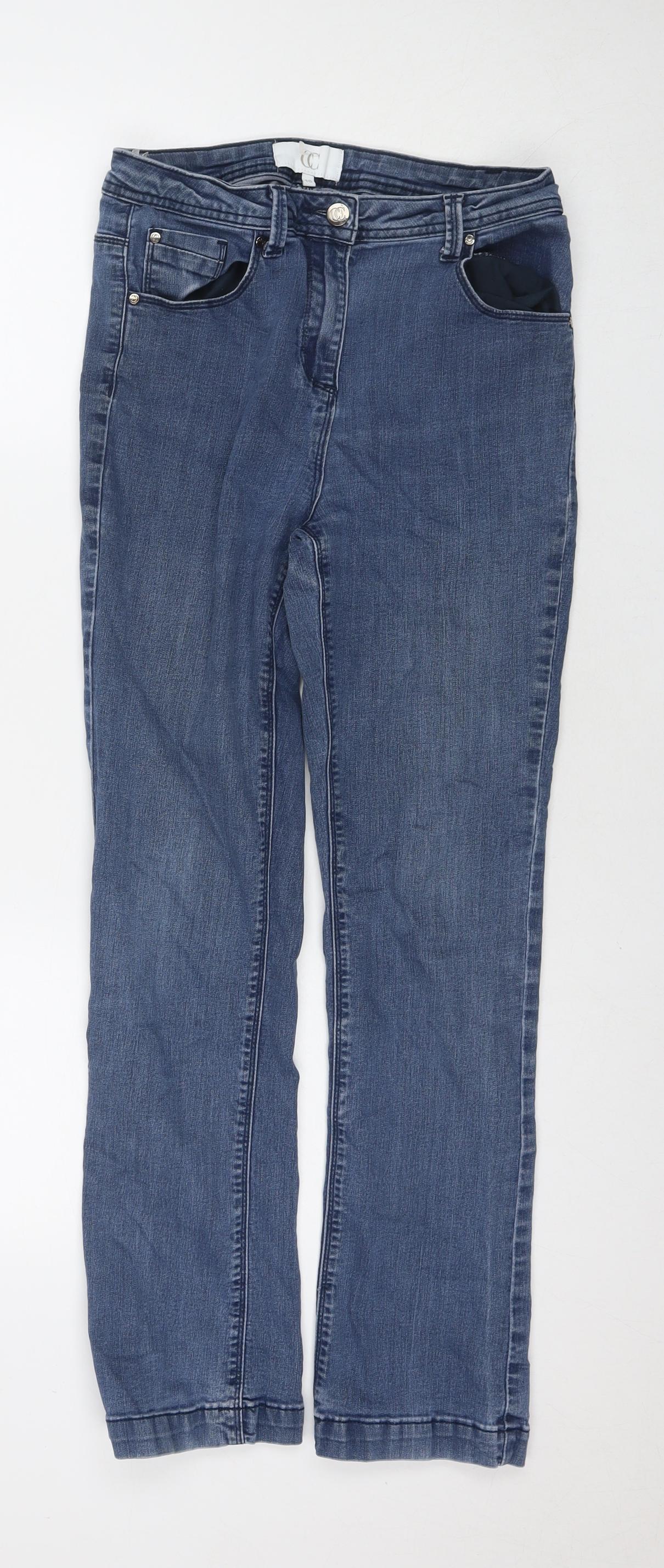 Country Casuals Womens Blue Cotton Skinny Jeans Size 10 L28 in Regular Zip