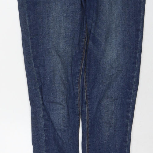 Denim & Co. Womens Blue Cotton Skinny Jeans Size 10 L28 in Regular Zip