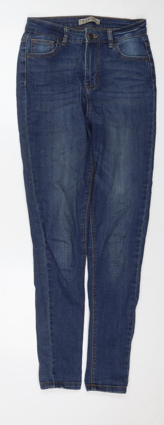 Denim & Co. Womens Blue Cotton Skinny Jeans Size 10 L28 in Regular Zip