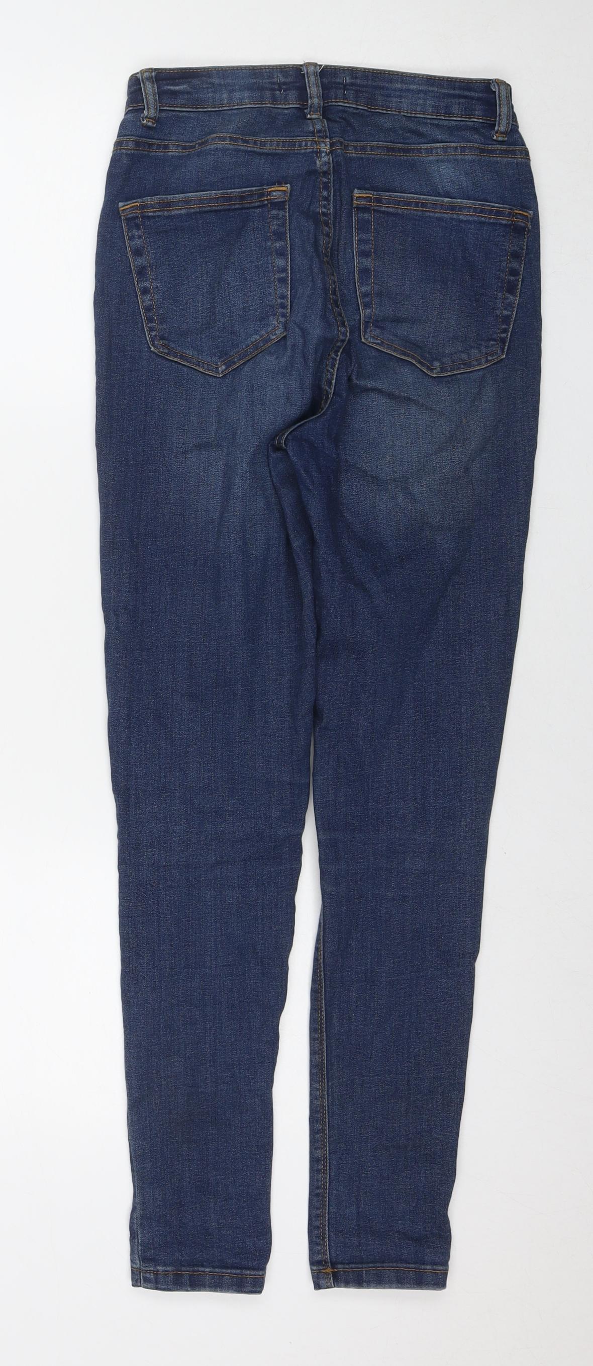 Denim & Co. Womens Blue Cotton Skinny Jeans Size 10 L28 in Regular Zip