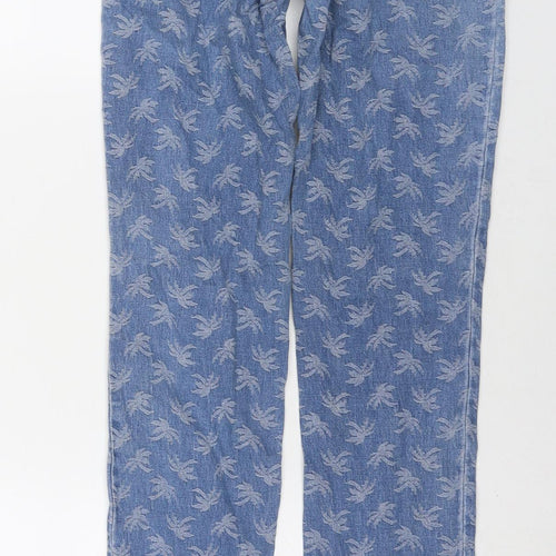 Kill Jeans Womens Blue Floral Cotton Skinny Jeans Size 10 L31 in Regular Zip