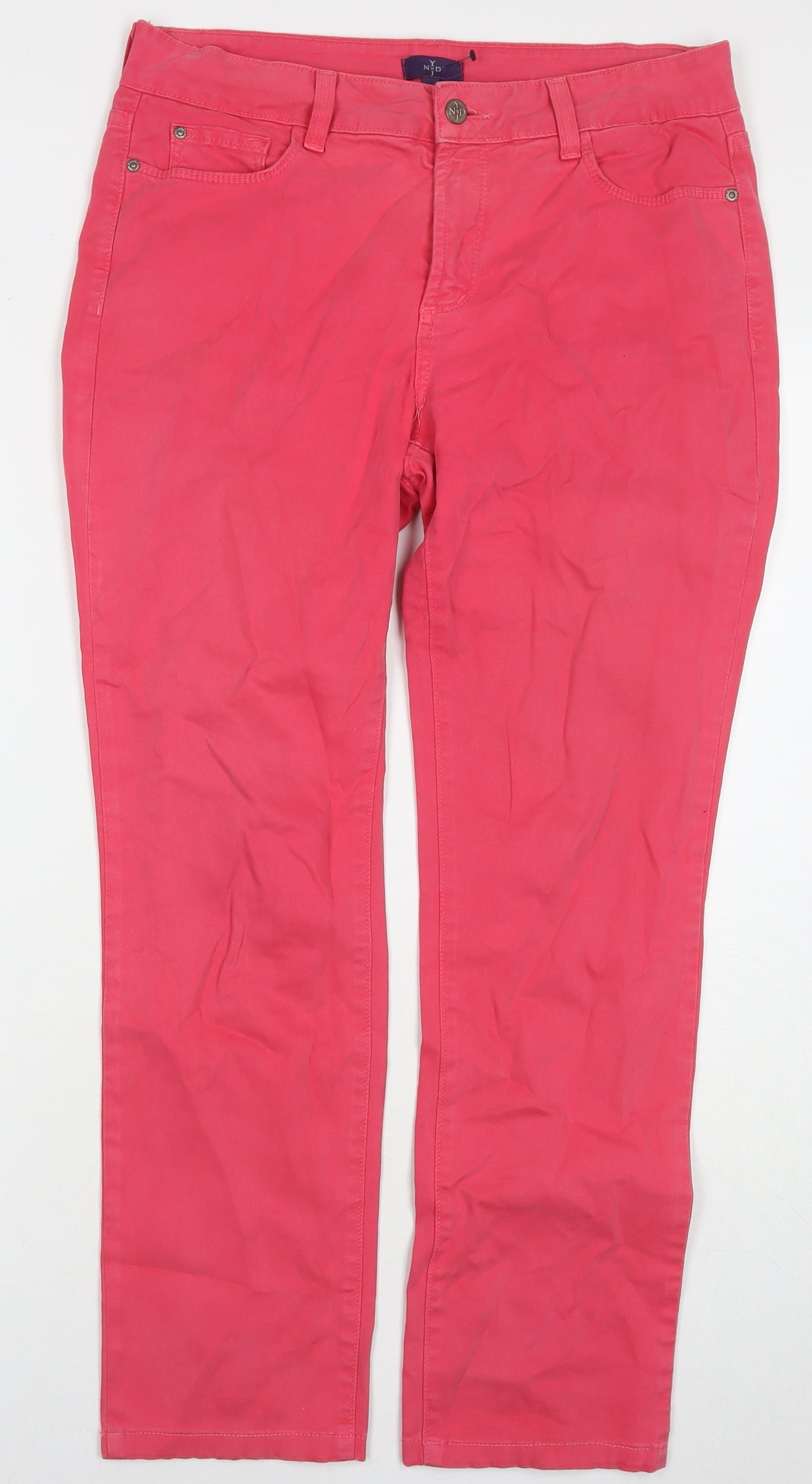 NYDJ Womens Pink Cotton Skinny Jeans Size 10 L27 in Regular Zip