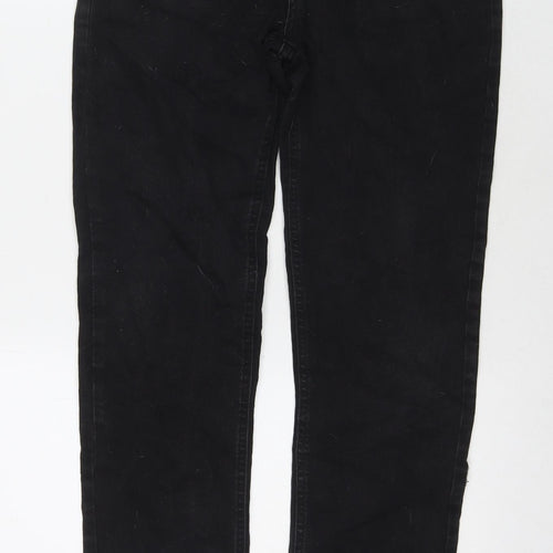 So Denim Womens Black Cotton Straight Jeans Size 12 L30 in Regular Zip