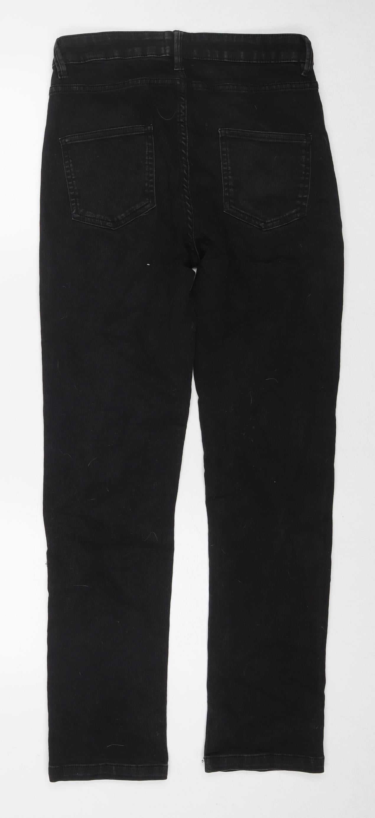 So Denim Womens Black Cotton Straight Jeans Size 12 L30 in Regular Zip