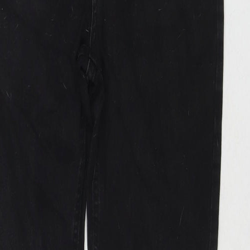 So Denim Womens Black Cotton Straight Jeans Size 12 L30 in Regular Zip