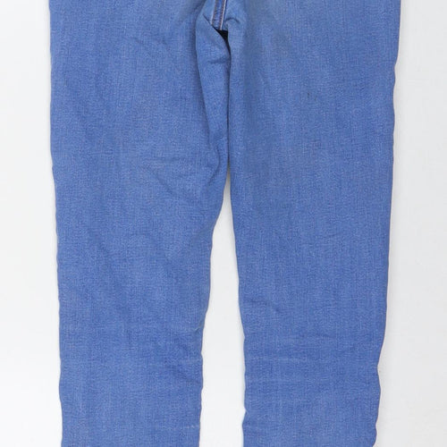 Denim & Co. Womens Blue Cotton Straight Jeans Size 10 L26 in Regular Zip