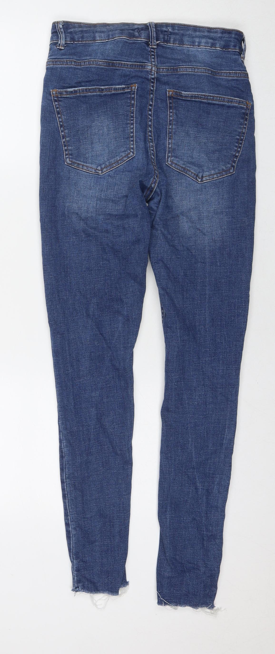 Denim & Co. Womens Blue Cotton Skinny Jeans Size 10 L29 in Regular Zip