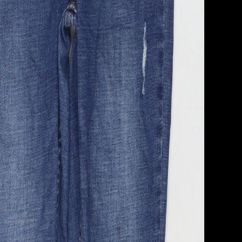 Denim & Co. Womens Blue Cotton Skinny Jeans Size 10 L29 in Regular Zip