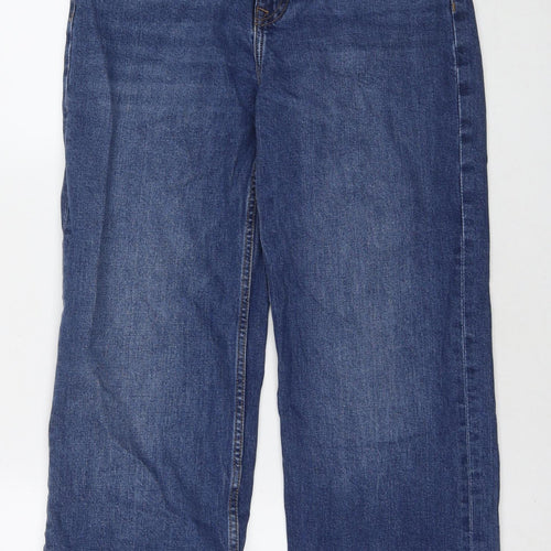 Denim & Co. Womens Blue Cotton Straight Jeans Size 12 L28 in Regular Zip