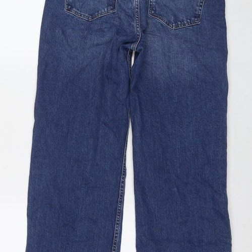 Denim & Co. Womens Blue Cotton Straight Jeans Size 12 L28 in Regular Zip