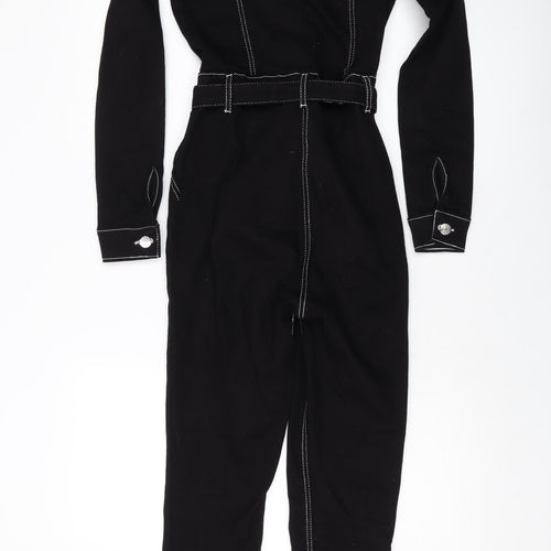 Rebellious Womens Black Cotton Jumpsuit One-Piece Size 6 L27 in Button