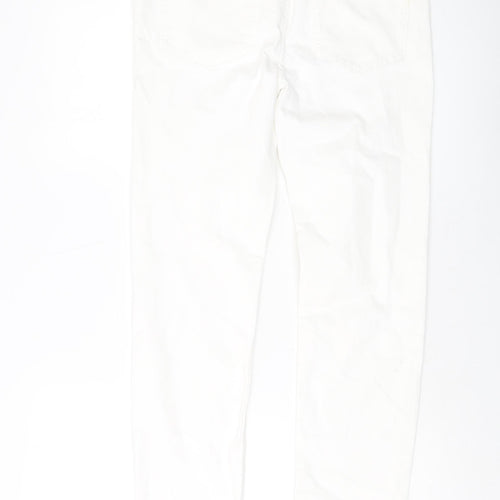 Marks and Spencer Womens Ivory Cotton Skinny Jeans Size 12 L29 in Slim Button