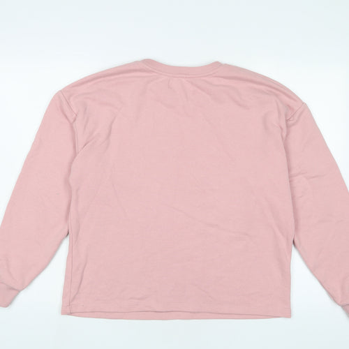 Pull&Bear Womens Pink Cotton Pullover Sweatshirt Size M Pullover