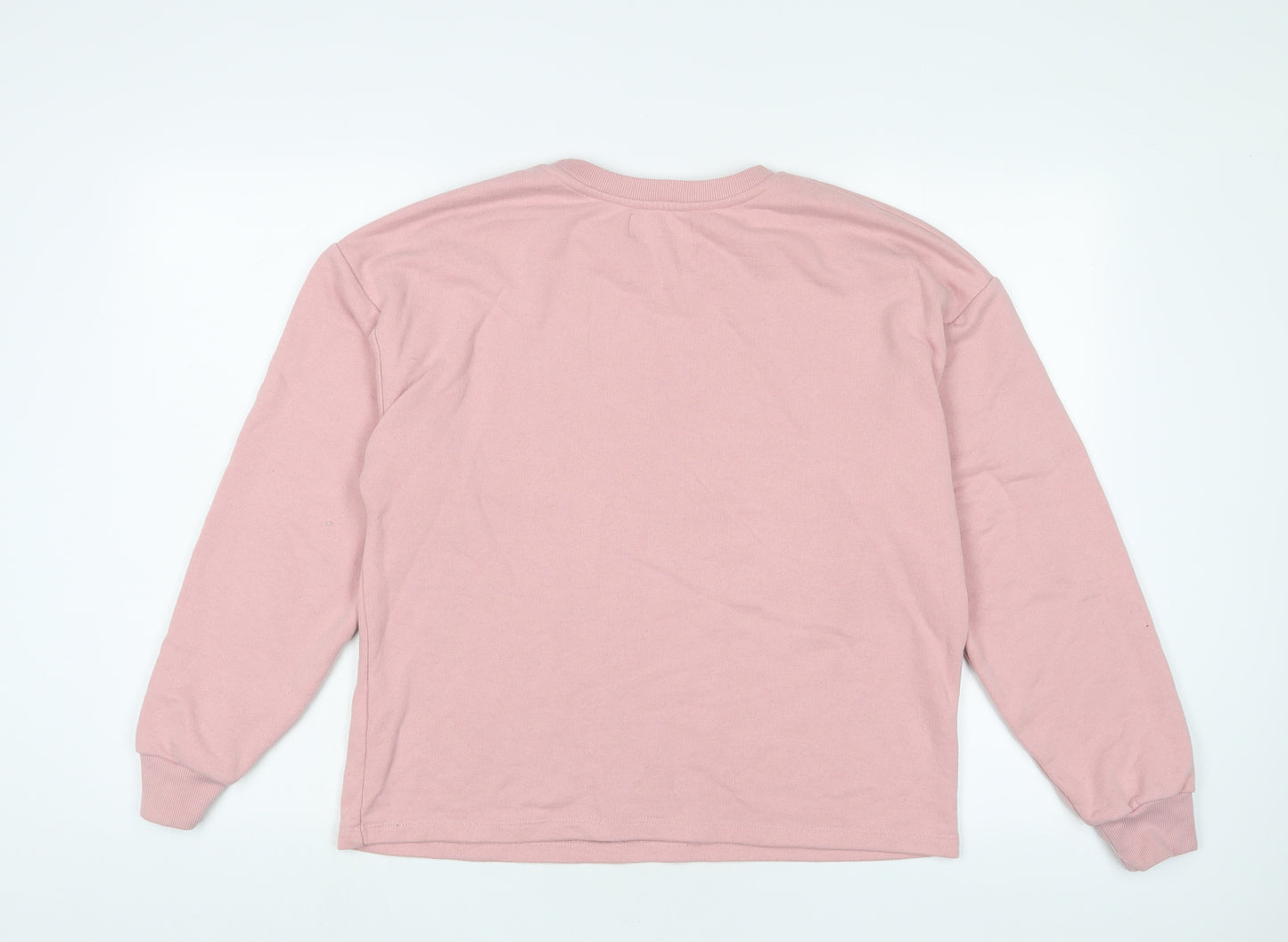 Pull&Bear Womens Pink Cotton Pullover Sweatshirt Size M Pullover