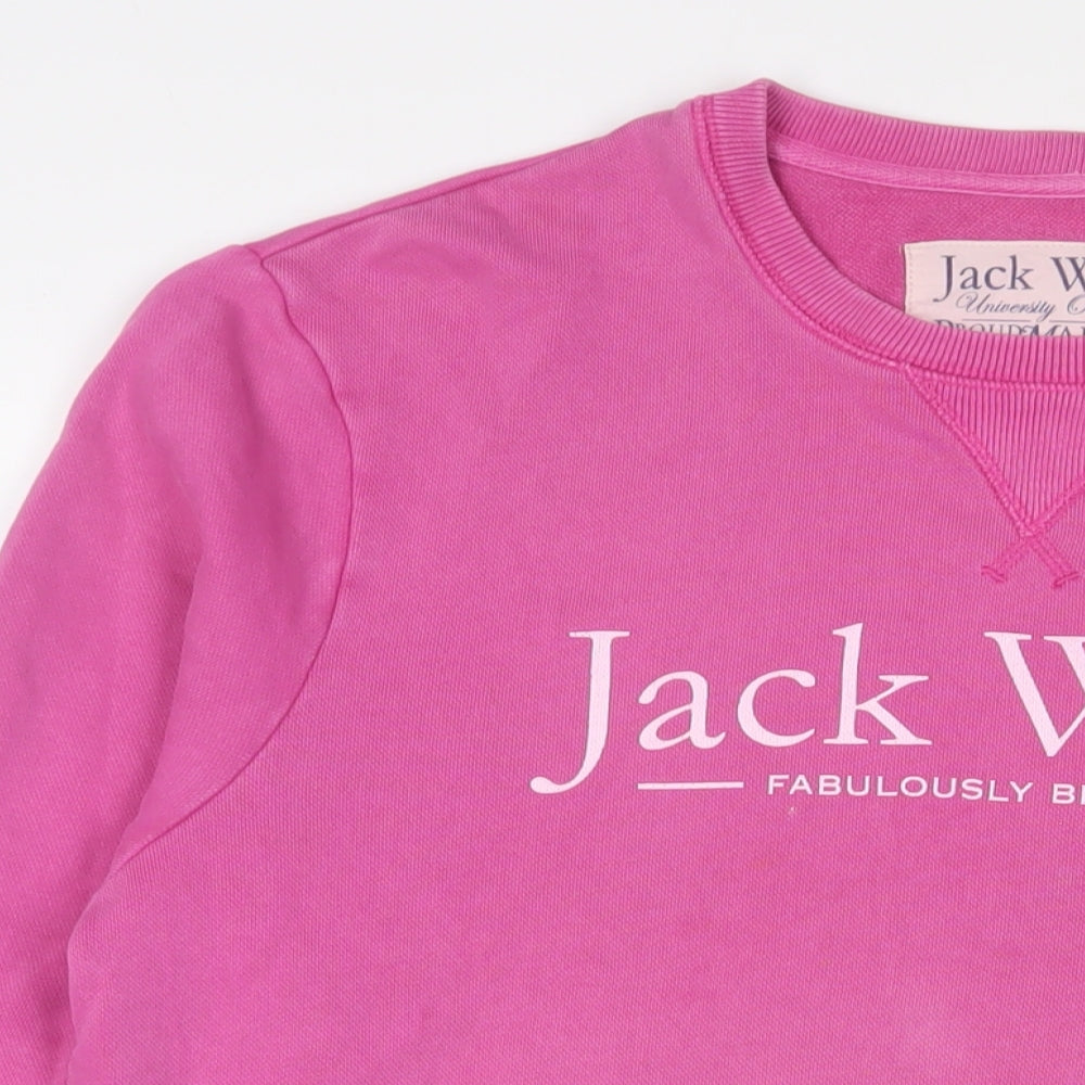 Jack Wills Womens Pink Cotton Pullover Sweatshirt Size M Pullover